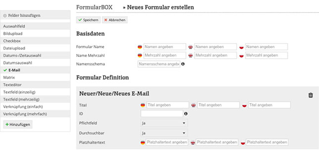 Formulare = FormularBOX Dokumentenmanagement Formulare Vorlage erstellen