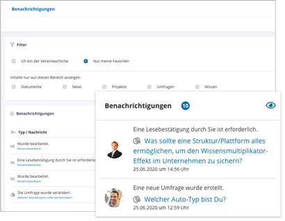 Dokumentenmanagement Software Module Benachrichtigungen