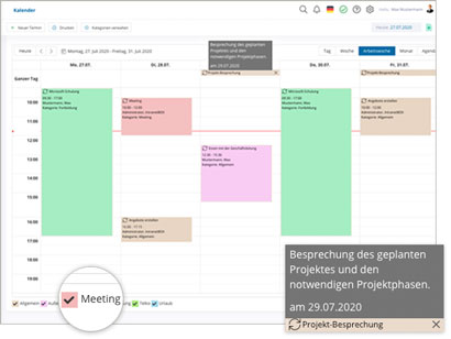 Dokumentenmanagement Software Module Kalender