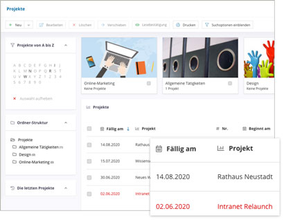 Dokumentenmanagement Software Module Projekte