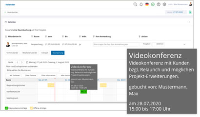 Dokumentenmanagement Software Module Raumbuchung