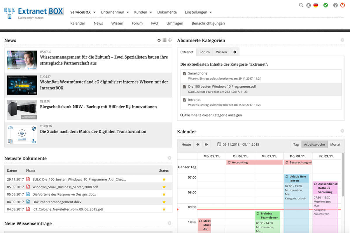 Dokumentenmanagement Software Erweiterungen ExtranetBOX